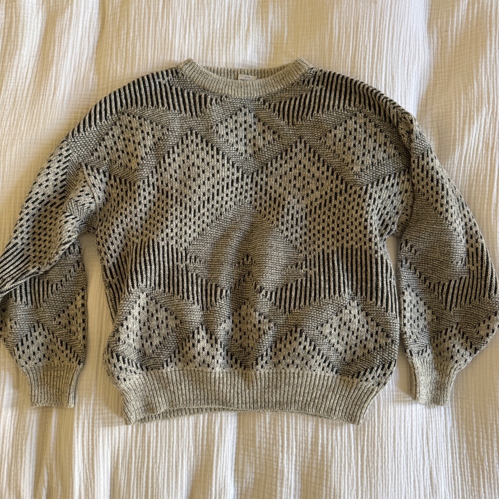 Maser Wool Geometric Patterned Sweater - image 1